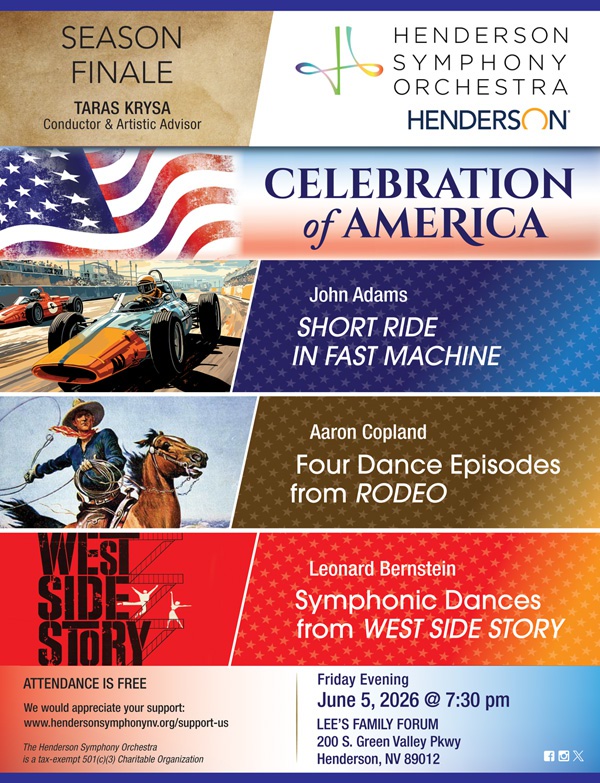Henderson Symphony Orchestra Announces Season Finale: Celebration of&nbsp;America