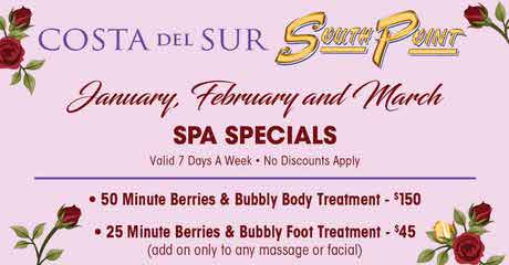  Costa Del Sur Spa at South Point Offers Berries & Bubbly Treatments
