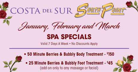 Costa Del Sur Spa at South Point Offers Berries & Bubbly Treatments