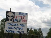 A sign at the beginning of the Extraterrestrial Highway.
