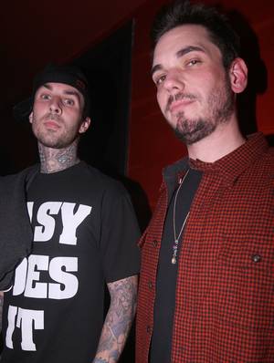 Travis Barker and DJ AM at LAX.