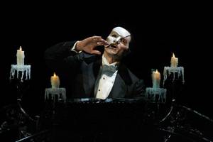 Brent Barrett as the Phantom in <em>Phantom - Las Vegas Spectacular</em>.