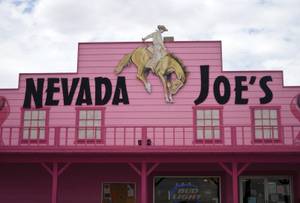 The people inside Nevada Joe's are more colorful than the facade. 