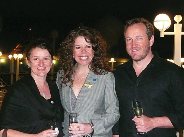 Sara and Mark with Cruise Director Lisa Ball.