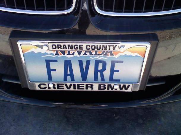 Favre license plate.