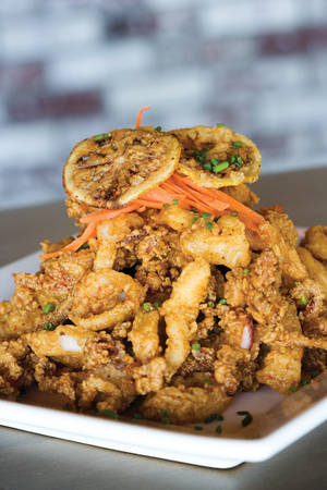 Grind's take on fried calamari with sweet hot Asian-style sauce