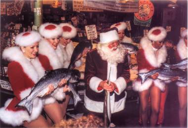 If Santa’s bringing fish, tell him we’ll be out on the town. 