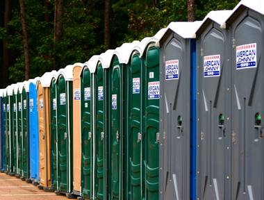 It may take twice this many portable toilets to withstand the onslaught of Tea Partiers tomorrow in Searchlight.