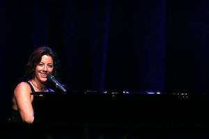 Sarah McLachlan performs before a campaign rally for Senate Majority Leader Harry Reid on Thursday at Aria.