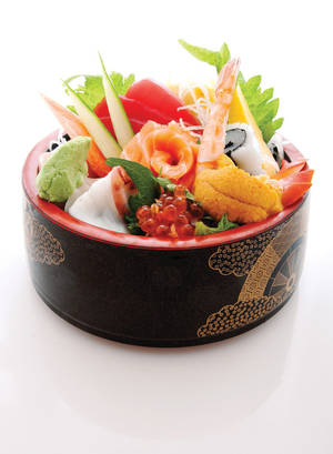 Gone Fishing: Shuseki's chirashi mixed sushi bowl is a seafood lover's dream.