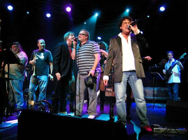 Comedian Drew Carey, center, joined the Lon Bronson All-Star band onstage Aug. 27, 2009, at Ovation Lounge in Green Valley Ranch.