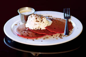 Babystacks' red-velvet pancakes. Yes. Please.