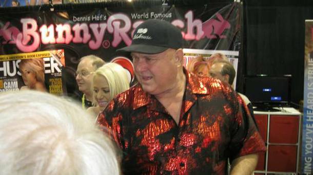 Dennis Hof, amid a flurry of activity at the Adult Entertainment Expo in 2011.