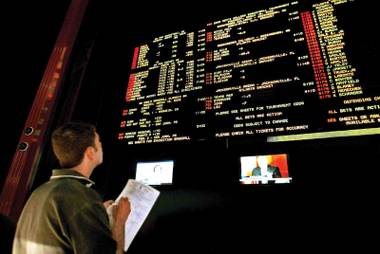 A gambler glances at the betting board in this file photo.