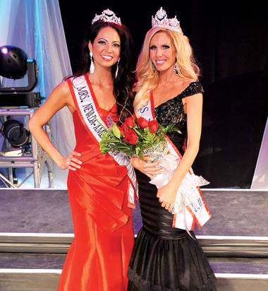 Mrs. Nevada-America 2010 Susie Monahan (left) with the 2011 winner, Amanda Kouretas.