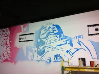 A sneak peak at the murals inside Insert Coin(s), the 
