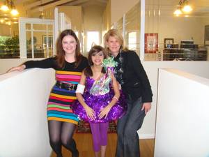 (left to right) Jennifer Henry of Flock Flock Flock, Make-A-Wish recipient Mikayla (wearing a Henry-made outfit) and Melissa Warren of the Southern Nevada Make-A-Wish chapter