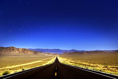 Highway 50, seen just after 11p.m. at night east of Fallon, Nev. on Tuesday, August 9, 2011.