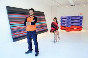 Jason Adkins and Shannon McMackin, inside Pop Up Art House, renamed Vast Space Projects.
