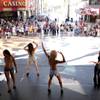 Dancing dealers in the making: A small but enthusiastic crowd showed up for the D’s auditions on Fremont Street.
