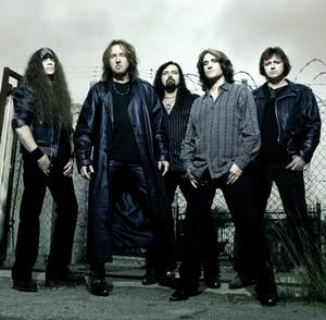 Hair transplant: Ron Keel, second from left, seen here in the band Keel, is now appearing in the <em>Country Superstars</em> show.