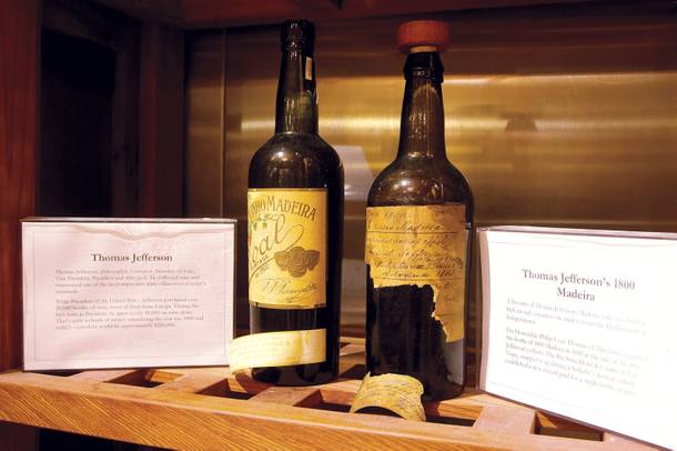 Thomas Jefferson's 1800 Madeira, the oldest bottle of wine in the collection.