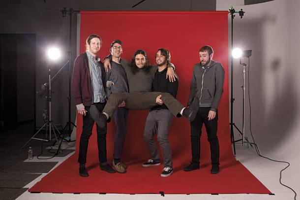 (From left) Shines, Roeslein, Foskaris, Frantom and Van Cleef unwind during their January 17, Weekly photo shoot.