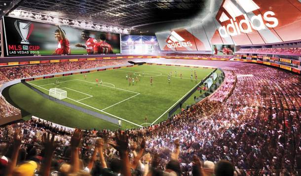 Field of dreams: A rendering of the proposed $800 million, 60,000-seat UNLV Now stadium.