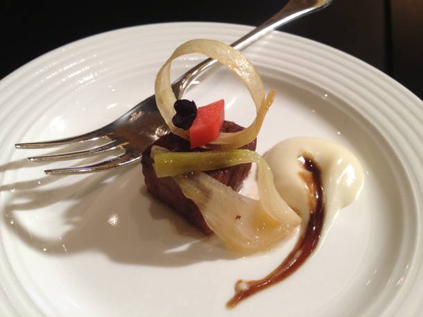 Michael Mina's hay-smoked short rib was almost too beautiful to eat. Almost. 