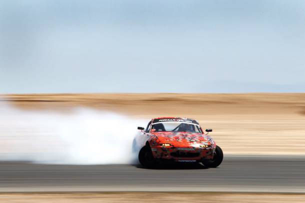 With a Corvette engine, a nitrous tank and Hankook tires that make beautiful smoke, the Miata earns its nickname: 