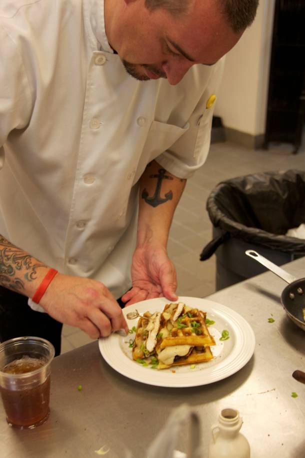 Chef Johnny Church is perfecting his breakfast skills while preparing a menu for the MTO Café.