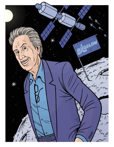 In our intergalactic future, Robert Bigelow sees some lines drawn in the moon dust. 