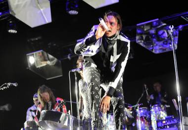 Coachella Day 3 headliners Arcade Fire shouted out the bands “still playing instruments.”