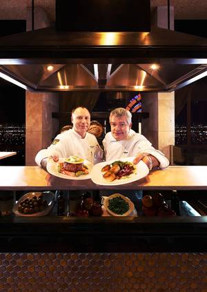 Nove Italiano chef Kieran Toivonen, left, teams up with Luciano Pellegrini for the first of the restaurant's guest chef dinner events on June 5.