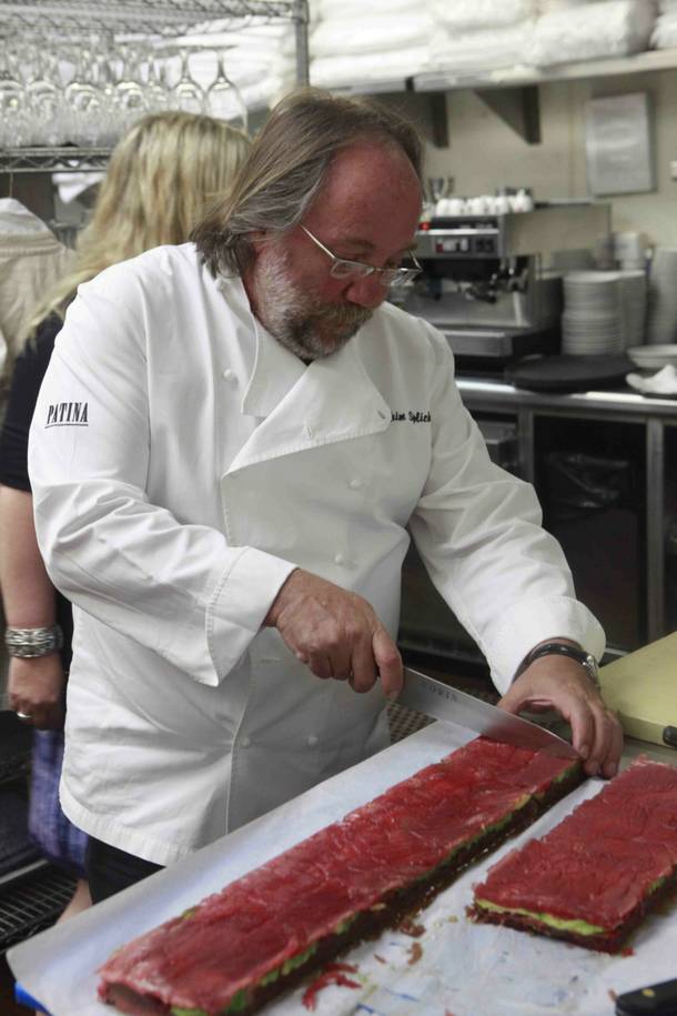 Joachim Splichal cooks at Pinot Brasserie during Vegas Uncork'd in 2010.