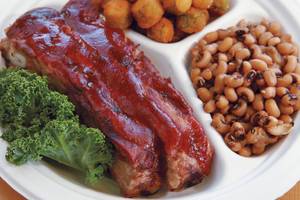 Meaty pork ribs with sweet barbecue sauce are a longtime favorite at H&H.