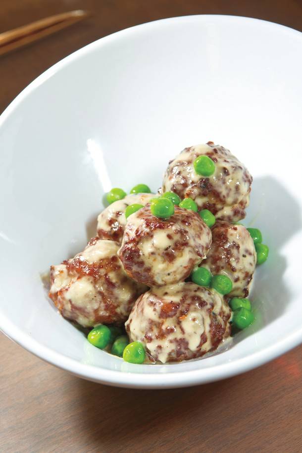 Don't miss the veal meatballs, finished with peas and a rich sherry foie gras cream.