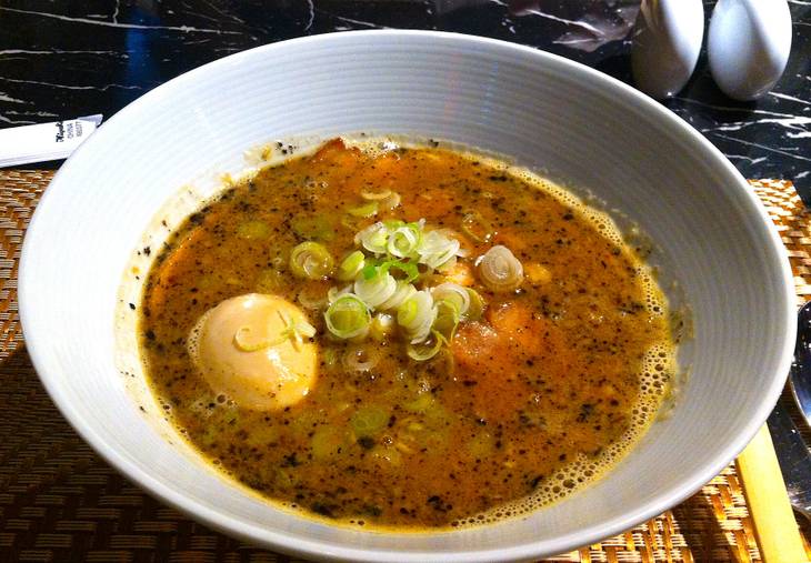 Chef Takeshi Omae's wok-charred ramen is a study in complex flavors.