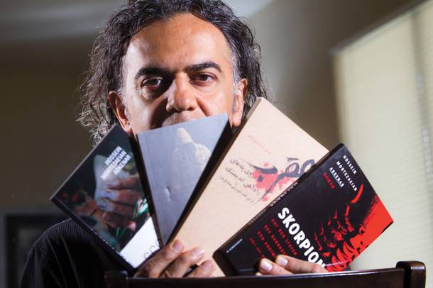 Black Mountain Institute resident Hossein Abkenar’s books, which have been banned in his native Iran, focus on women’s issues and war. 