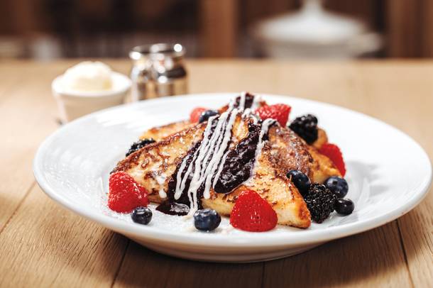 Pantry's berry-covered white brioche French toast.