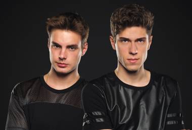 Blue steel: Italian DJs Merk & Kremont match their clothes, hair and expressions. Deal with it.