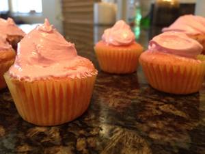 Miesha digs pink, from dresses to frosting.