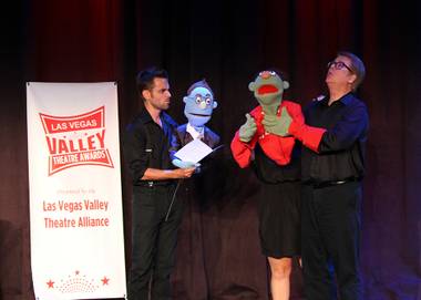 Las Vegas Little Theatre’s Avenue Q cast performed at the Las Vegas Valley Theatre Awards at Inspire Theatre.