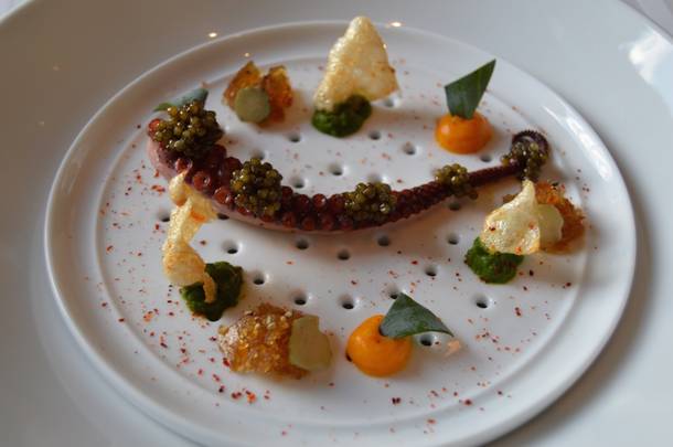 Indulge in the Octopus Pot au Feu inside Restaurant Guy Savoy's new Caviar Room.