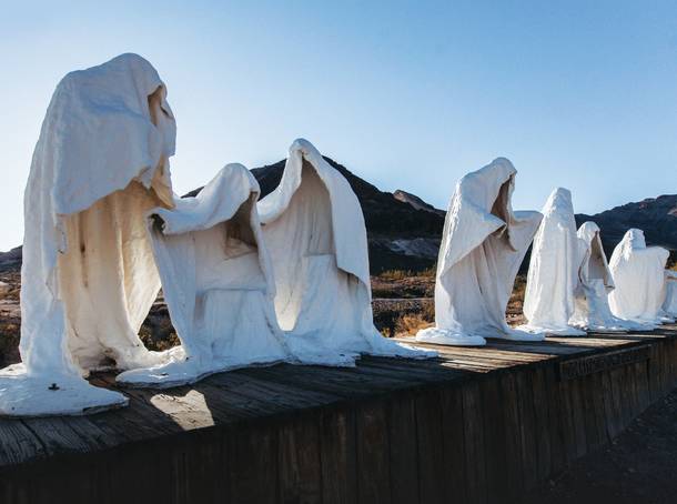 Keep your camera at the ready for Albert Szukalski’s The Last Supper sculpture at Goldwell Open Air Museum near Rhyolite.
