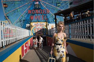 Juno Temple takes in the Coney Island sights.