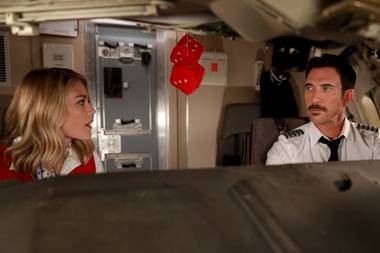 Kim Matula and Dylan McDermott fly the friendly skies on LA to Vegas.