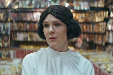 Lily Rabe in Leia drag in The Phantom Menace.