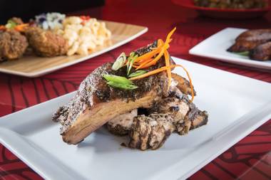 Get the most bang for your buck with the combo plates, featuring pork ribs and chicken.