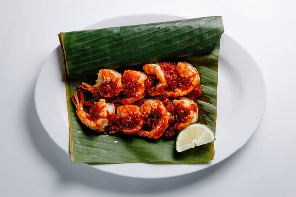 Malaysian style barbecue shrimp from Island Malaysian Cuisine